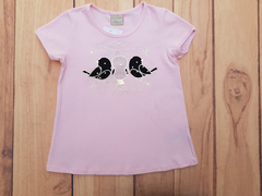 CONJUNTO INFANTIL MENINA BLUSA PASSARINHOS + SHORT POÁ MILON - comprar online