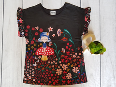 BLUSA INFANTIL MENINA VERÃO ESTAMPADA MENINA COGUMELO NANAI