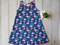 VESTIDO INFANTIL MENINA ESTAMPA FLAMINGO KYLY