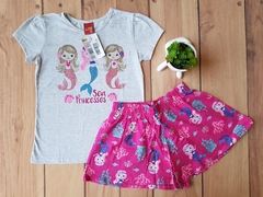 CONJUNTO INFANTIL MENINA BLUSA + SHORT ESTAMPA SEREIA KYLY - comprar online