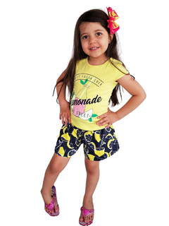 CONJUNTO INFANTIL MENINA BLUSA LEMOANDE + SHORT MARLAN - loja online