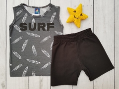 CONJUNTO INFANTIL MENINO REGATA SURF E BERMUDA MOLETINHO PIPA - loja online