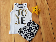 CONJUNTO INFANTIL MENINA BLUSA CAVADA + SHORT JOIE MILON - loja online