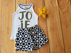 CONJUNTO INFANTIL MENINA BLUSA CAVADA + SHORT JOIE MILON - comprar online