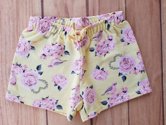 CONJUNTO INFANTIL MENINA BLUSA + SHORT PASSARINHO E ROSA MILON na internet