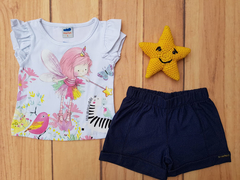 CONJUNTO INFANTIL MENINA BLUSA + SHORT FADA MARLAN