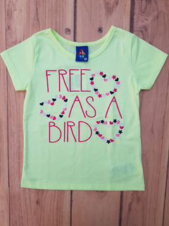 CONJUNTO INFANTIL MENINA BLUSA E BERMUDA FREE AS A BIRD PIPA na internet