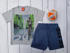 CONJUNTO INFANTIL MENINO CAMISETA + SHORT ESTAMPA SKATE KYLY