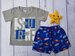 CONJUNTO INFANTIL MENINO CAMISETA + SHORT SURF MARLAN - Loja online - moda feminina e infantil - LOJA FLORBELLE