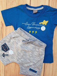 CONJUNTO INFANTIL MENINO CAMISETA SAN FRANCISCO + BERMUDA MOLETINHO MUNDI