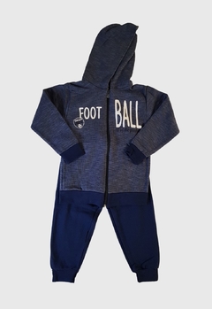 CONJUNTO INFANTIL MENINO JAKI MALHAS MANGA LONGA MOLETOM FOOT BALL AZUL