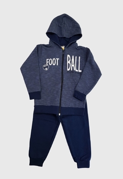 CONJUNTO INFANTIL MENINO JAKI MALHAS MANGA LONGA MOLETOM FOOT BALL AZUL - comprar online