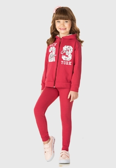 CONJUNTO INFANTIL MENINA JAKI MALHAS MOLECOTTON MANGA LONGA NEW YORK GROSELHA na internet