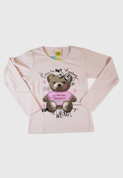 BLUSA INFANTIL MENINA JAKI MALHAS MANGA LONGA URSA ROSÊ - Loja online - moda feminina e infantil - LOJA FLORBELLE