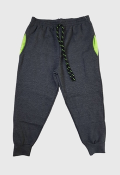 CALÇA INFANTIL MENINO JAKI MALHAS MOLETOM COM CADARÇO DECORATIVO CINZA