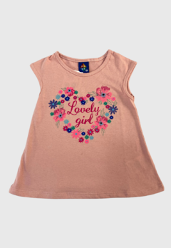 CONJUNTO INFANTIL MENINA BLUSA E BERMUDA COTON CORAÇÃO PIPA - comprar online