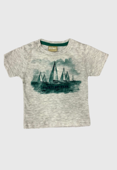 CONJUNTO INFANTIL BEBE MILON MENINO CAMISETA E BERMUDA BARCO - comprar online