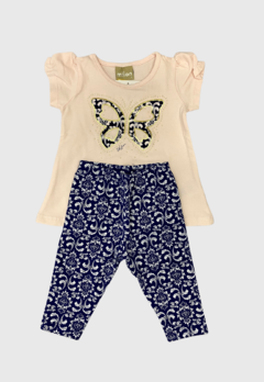 CONJUNTO INFANTIL MENINA BEBE BLUSA E CALÇA LEGGING BORBOLETA MILON Tamanho M - comprar online