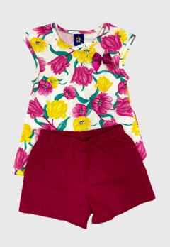 CONJUNTO INFANTIL MENINA BLUSA E SHORT FLOR PIPA nr 4 na internet