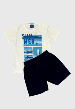 CONJUNTO INFANTIL MENINO CAMISETA SUMMER + BERMUDA VERÃO PIPA - comprar online