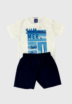 CONJUNTO INFANTIL MENINO CAMISETA SUMMER + BERMUDA VERÃO PIPA na internet