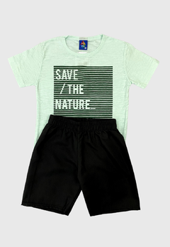 CONJUNTO INFANTIL MENINO PIPA CAMISETA E BERMUDA NATURE - comprar online