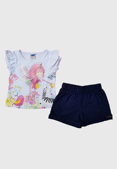 CONJUNTO INFANTIL MENINA BLUSA + SHORT FADA MARLAN - Loja online - moda feminina e infantil - LOJA FLORBELLE