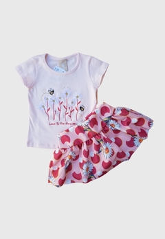 CONJUNTO INFANTIL MENINA COLORITTA BLUSA E SHORT SAIA - loja online