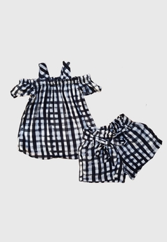 CONJUNTO INFANTIL MENINA COLORITTA BLUSA CIGANA E SHORT XADREZ na internet