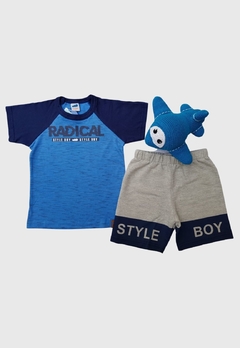 CONJUNTO INFANTIL MENINO CAMISETA + SHORT RADICAL MARLAN SEM FOTO (VERIFICAR SE A FOTO ESTÁ CORRETA)