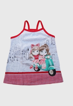 CONJUNTO INFANTIL MENINA KYLY BLUSA E BERMUDA MOTO VERMELHO na internet