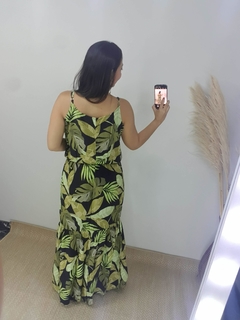 VESTIDO LONGO ESTAMPA FOLHAGEM - loja online