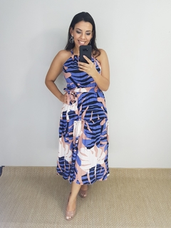 VESTIDO MIDI ESTAMPADO FRENTE UNICA - loja online