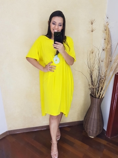 VESTIDO DESPOJADO AMARELO - Loja online - moda feminina e infantil - LOJA FLORBELLE