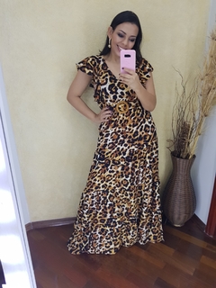 VESTIDO LONGO ESTAMPA ANIMAL PRINT