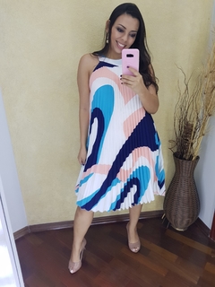 VESTIDO CURTO PLISSADO ESTAMPADO - loja online