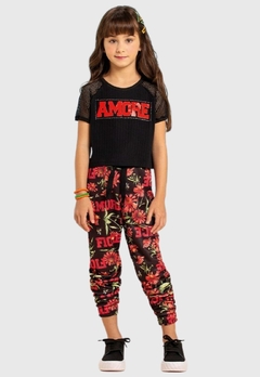 CONJUNTO INFANTIL MENINA MILLI E NINA BLUSA E CALÇA AMORE - comprar online