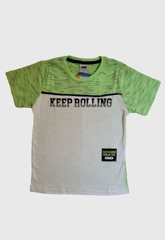 CONJUNTO INFANTIL MENINO MARLAN CAMISETA E BERMUDA KEEP ROLLING VERDE - loja online