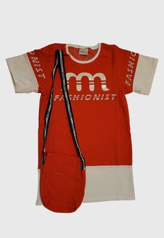 VESTIDO INFANTIL MENINA MILLI E NINA COM BOLSA VERMELHO - comprar online