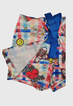 CONJUNTO INFANTIL MENINA ALEKIDS BLUSA E SHORT SAIA SMILE - loja online