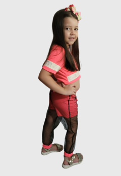 CONJUNTO INFANTIL MENINA MILLI E NINA BLUSA E CALÇA TULE NEON - loja online