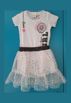 CONJUNTO INFANTIL MENINA ALEKIDS BLUSA E SHORT SAIA TULE POA