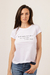 Remera básica blanca con frase "Be the Change You Wish to See in the World" - comprar online