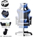 Sillón Gamer PRO Extreme Hunter Modelo SG01 PLUS Con Base Apoya Pies Azul/Negro - IDEON