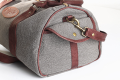 BOLSO BROOKLYN TELA + CUERO - VISON - tienda online