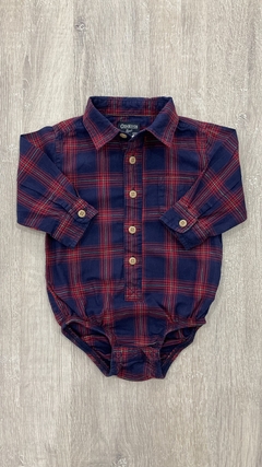 Body camisa Oshkosh - Talle 9 meses - Cuadros