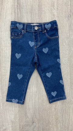 Jean Only - Talle 12 meses - Azul corazones