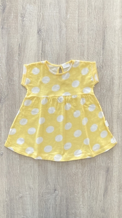 Vestido Mimo - Talle L (9/12 meses) - Amarillo lunares