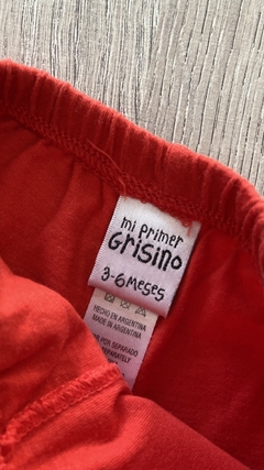 Short Grisino - Talle 3/6 meses - Rojo liso - comprar online