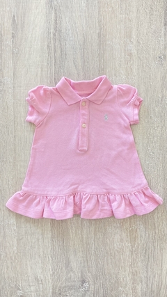 Vestido Ralph Lauren - Talle 3/6m - con bombi - piqué en internet